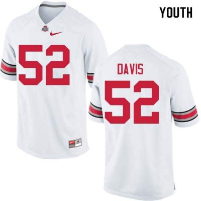 Youth Ohio State Buckeyes #52 Wyatt Davis White Nike NCAA College Football Jersey Jogging YNM0544IK